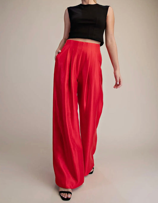 Crimson Command Wide-Leg Pant