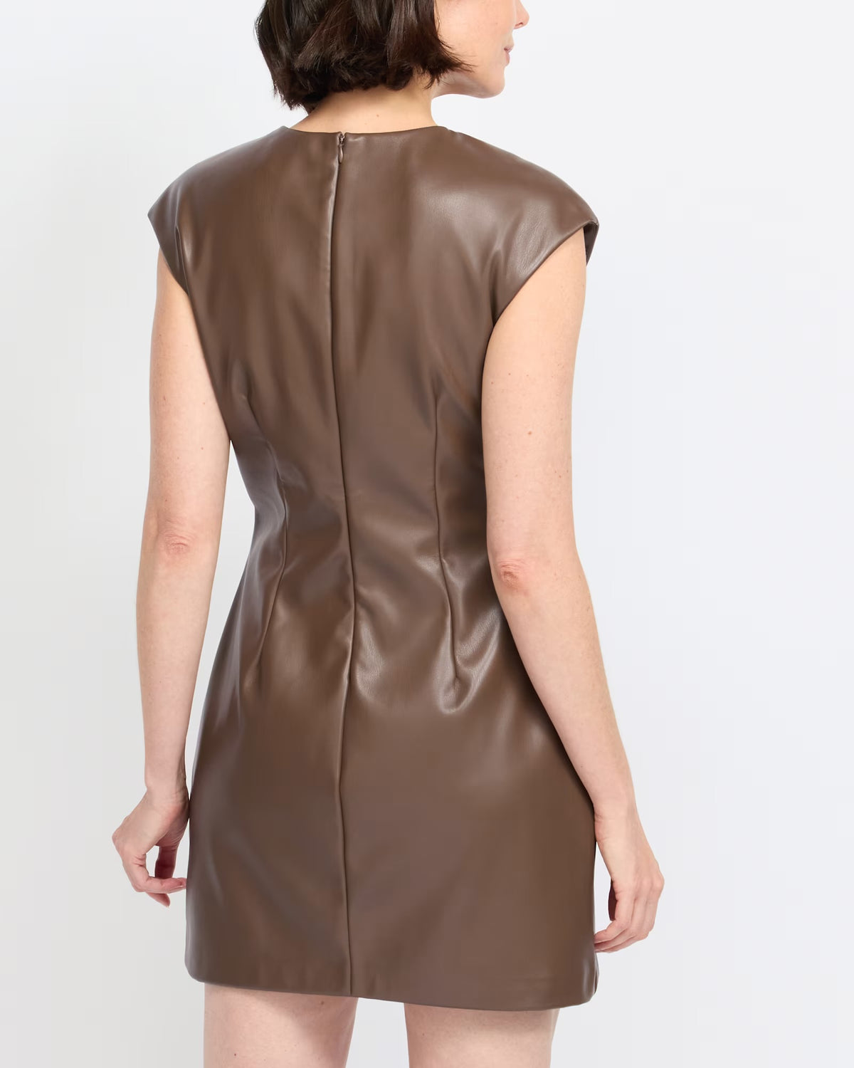 Cocoa Twist Faux Leather Mini Dress