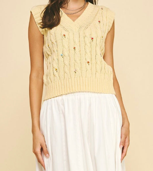 Buttercream Bloom Sweater Vest