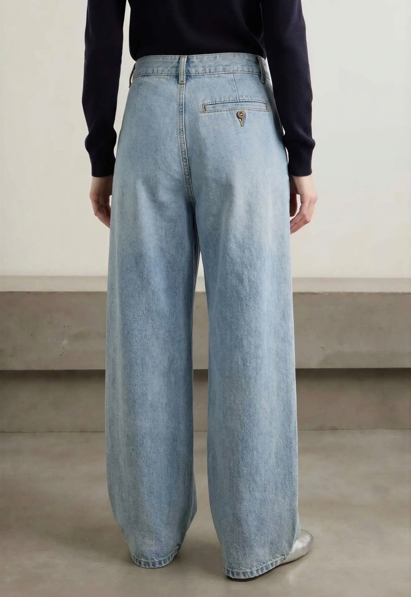 Denim Drape Statement Pant