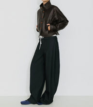 Load image into Gallery viewer, Curved Sleeve Faux Leather Jacket – Brown