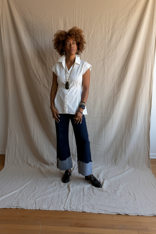 Tuxedo Twist Cotton Button Down