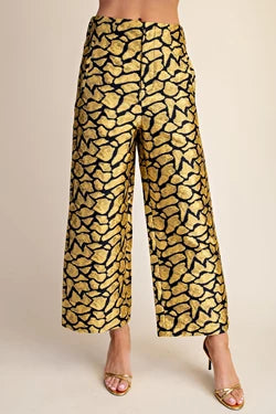 Mustard & Black Brocade Two-Piece Set