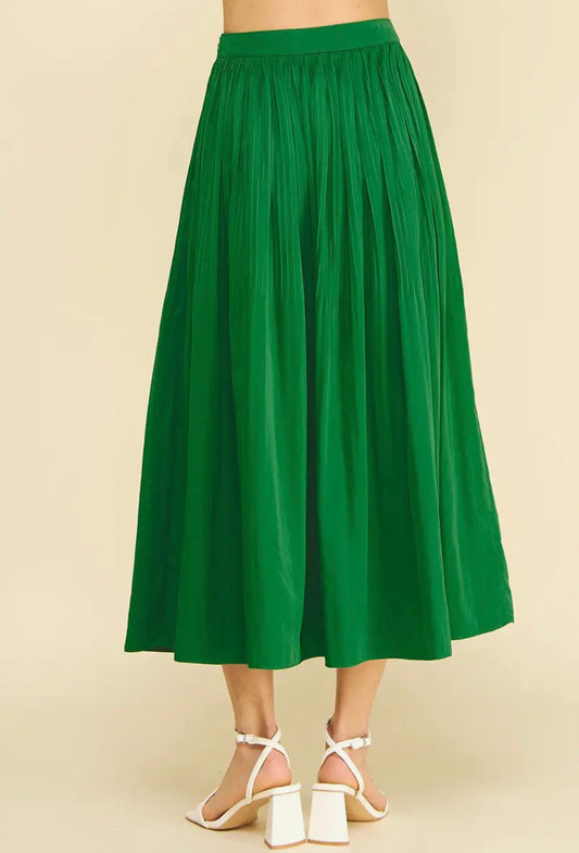 Emerald Ease Midi Skirt