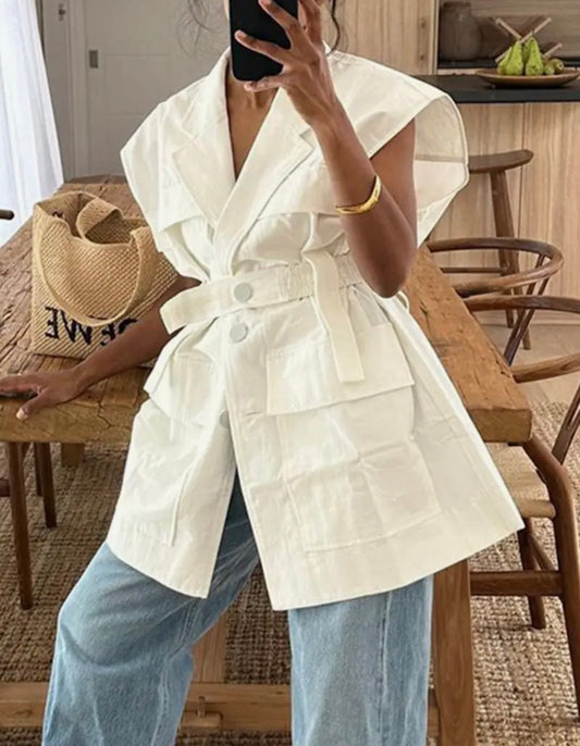 The Modern Muse Belted Utility Vest