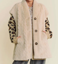 Load image into Gallery viewer, The Cozy Couture Cable Faux Fur Vest