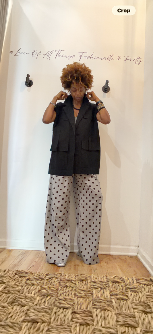 Dot & Daring Wide-Leg Trouser