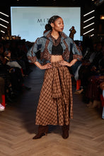 Load image into Gallery viewer, Plaid Maxi Skirt with shirt sleeve – Brown or Blue