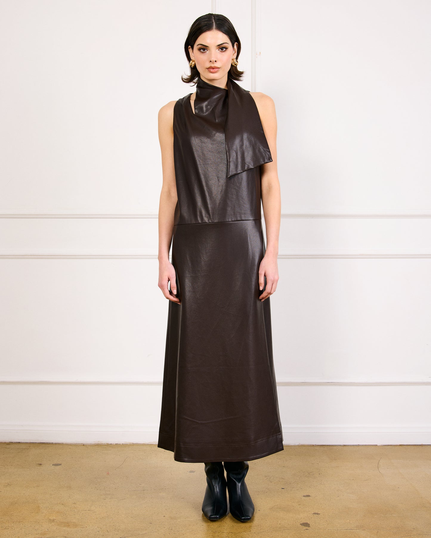 The Maddox Luxe Faux Leather Maxi Dress