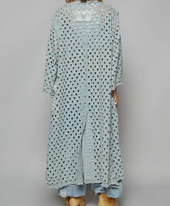 BOHO Edge Denim Kimono- BLUE