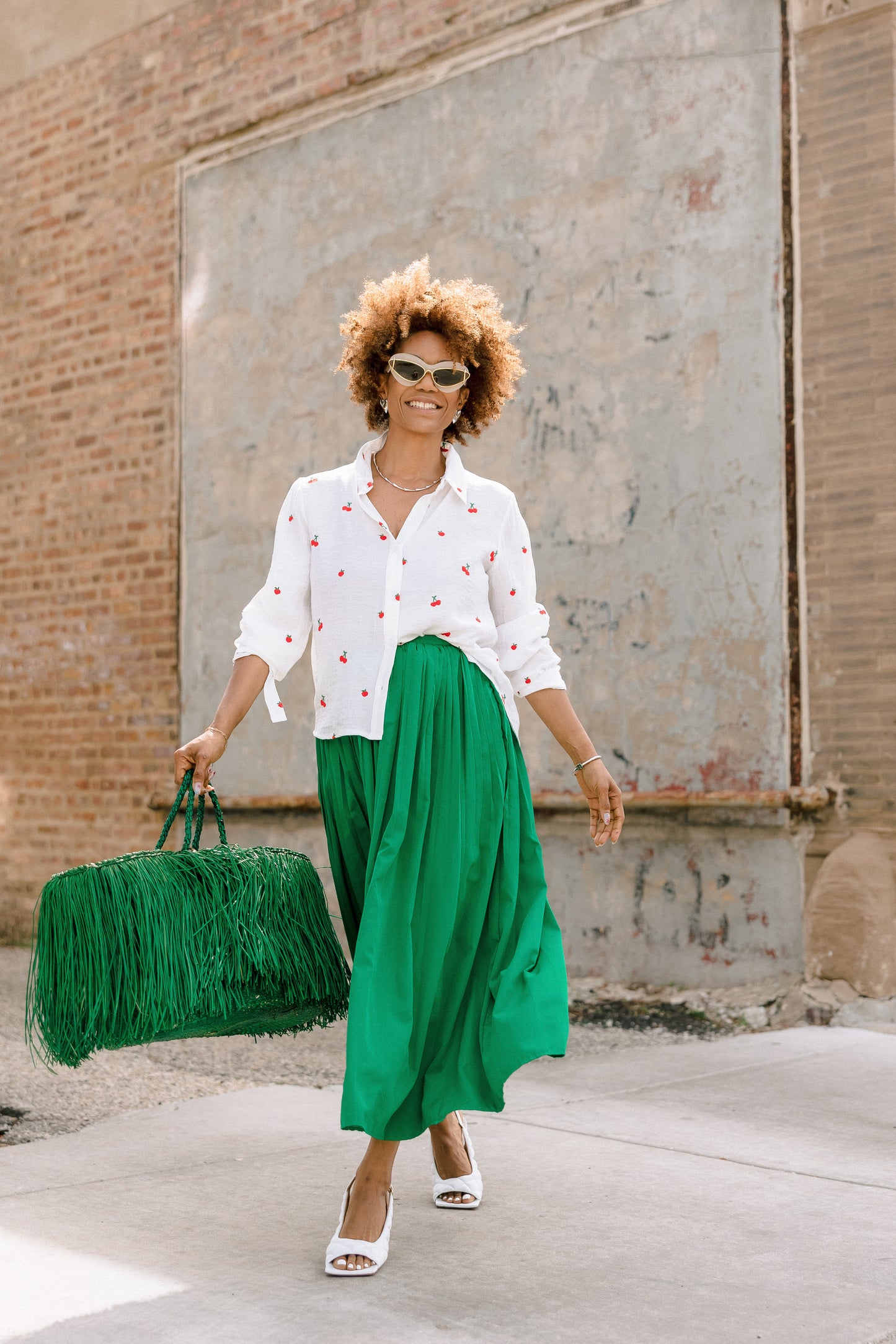 Emerald Ease Midi Skirt
