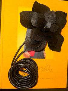 Faux Leather Flower Corsage Belt