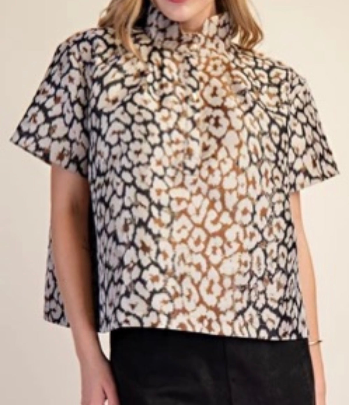 The Cocoa Brushstroke Blouse