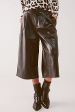 Load image into Gallery viewer, Faux Leather Culottes – Black
