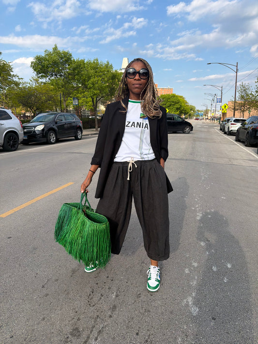 Wide-Leg Black Denim Culottes