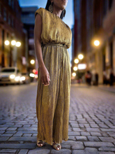 Load image into Gallery viewer, Gold Pleated Jumpsuit

