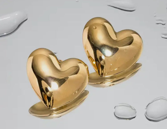 Puffy Heart Earring gold