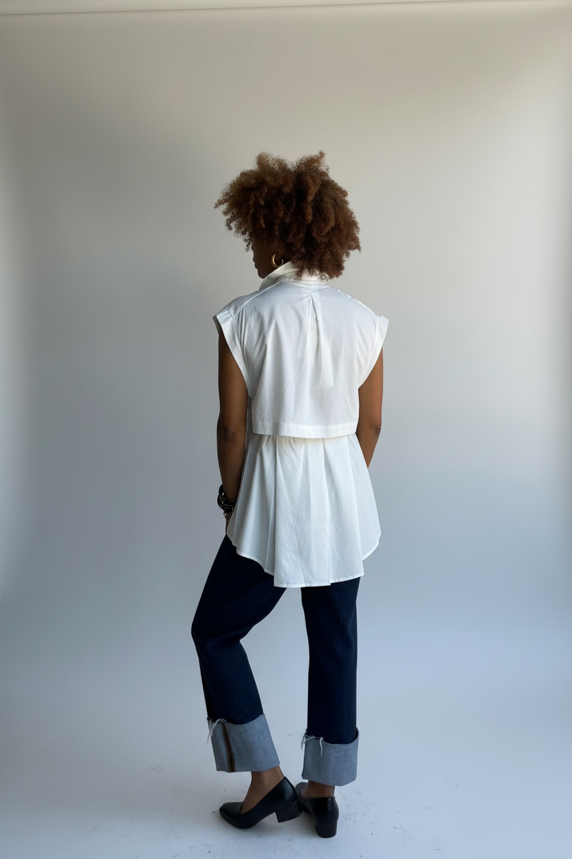 Tuxedo Twist Cotton Button Down