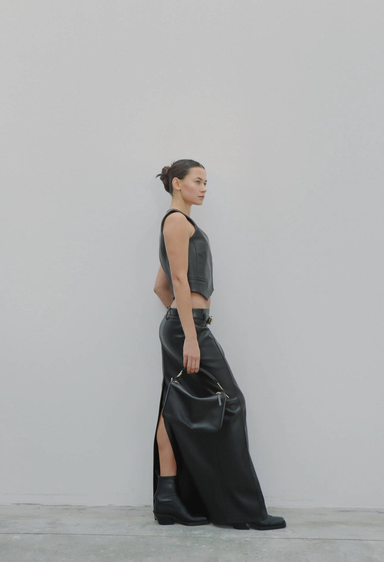 Maxi faux Leather Pencil Skirt