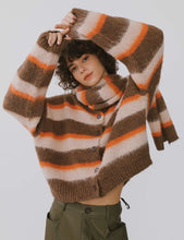 Load image into Gallery viewer, Striped Cozy Two-Piece Button Cardigan

