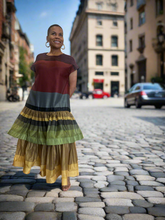 Load image into Gallery viewer, Multi-Color Tiered Maxi Dress
