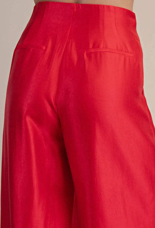 Crimson Command Wide-Leg Pant