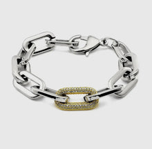 Load image into Gallery viewer, Chunky Pave Link Bracelet SILVER

