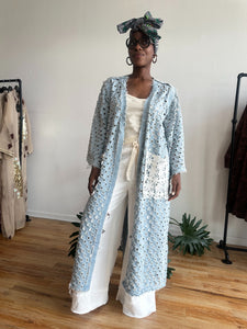 BOHO Edge Denim Kimono- BLUE