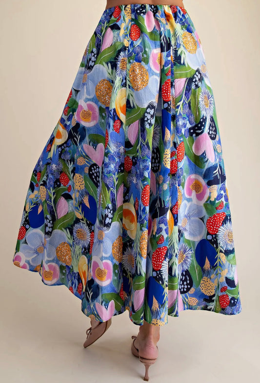 Midnight Garden Reverie Midi Skirt