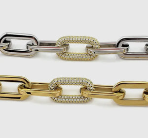 Chunky Pave Link Bracelet GOLD