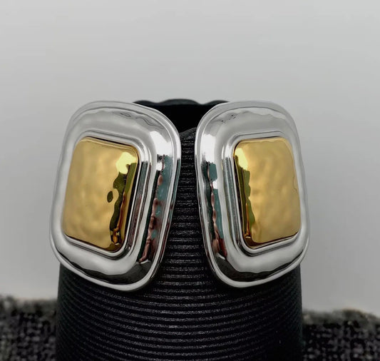 Bold Balance Two-Tone Statement Studs