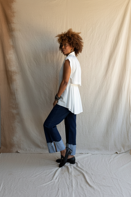 Tuxedo Twist Cotton Button Down