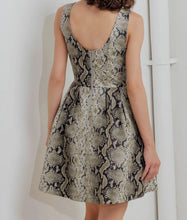 Load image into Gallery viewer, Snakeskin Sleeveless Fit &amp; Flare Dress
