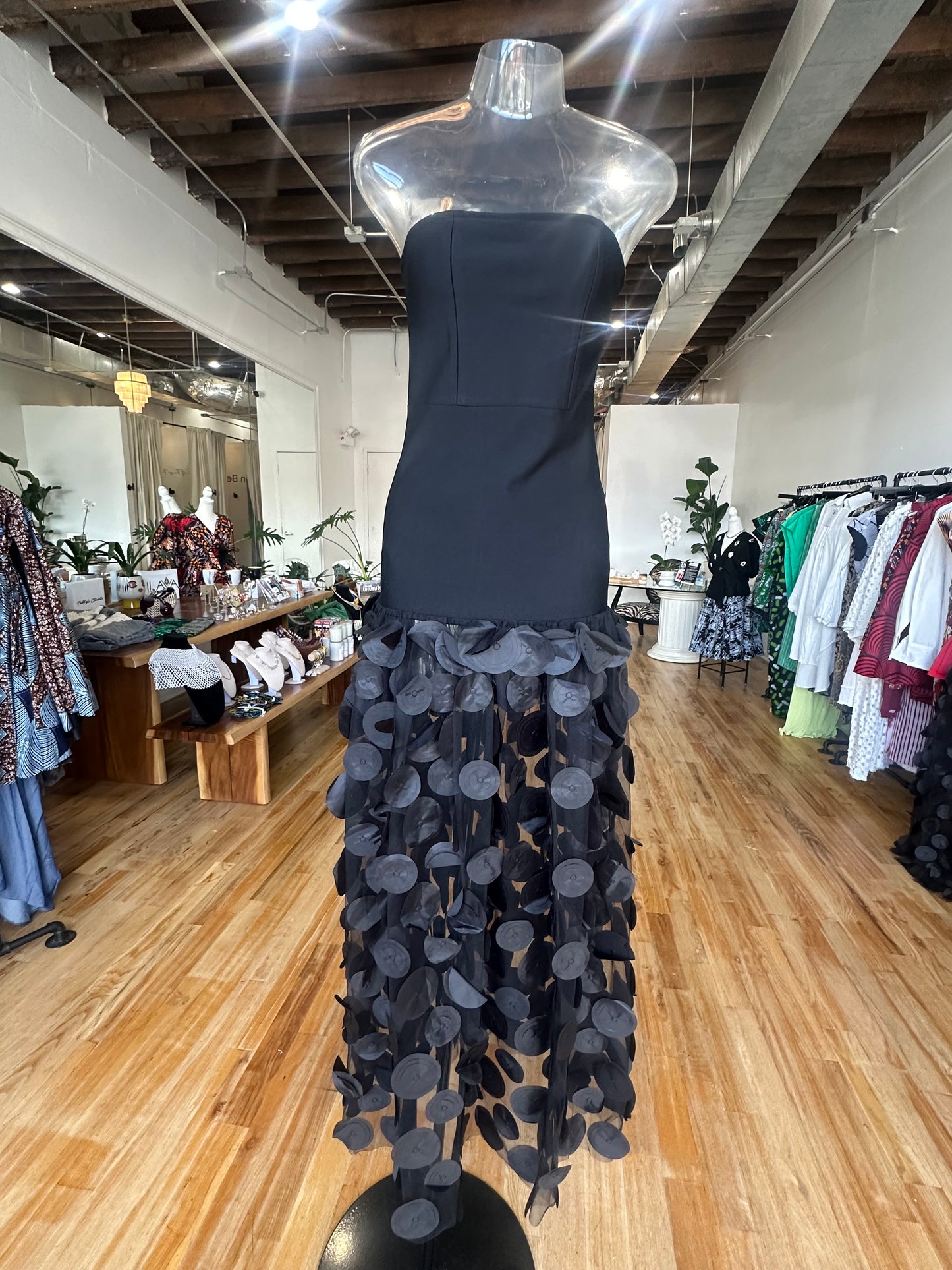 Black Strapless Statement Dress