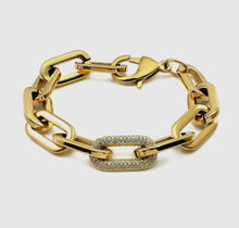 Load image into Gallery viewer, Chunky Pave Link Bracelet GOLD
