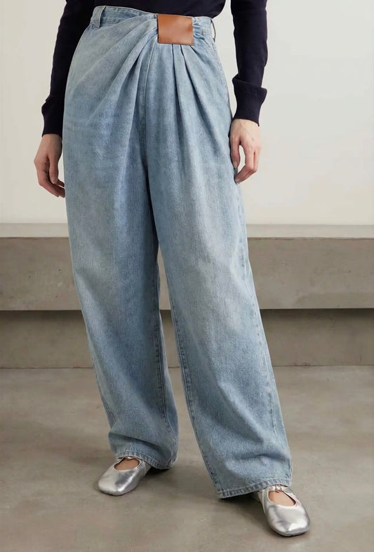 Denim Drape Statement Pant