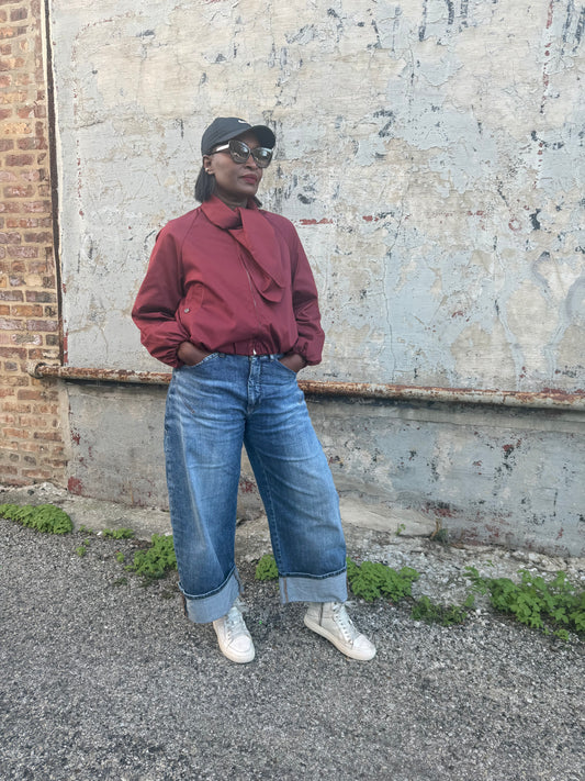 Bow-Tie Bomber Jacket | Cocoa & Merlot