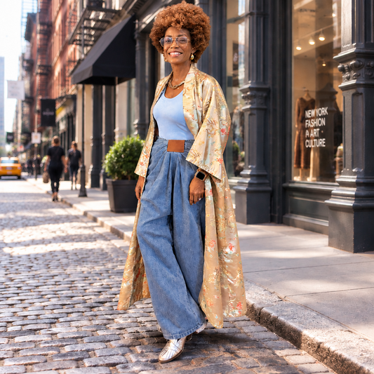 Denim Drape Statement Pant