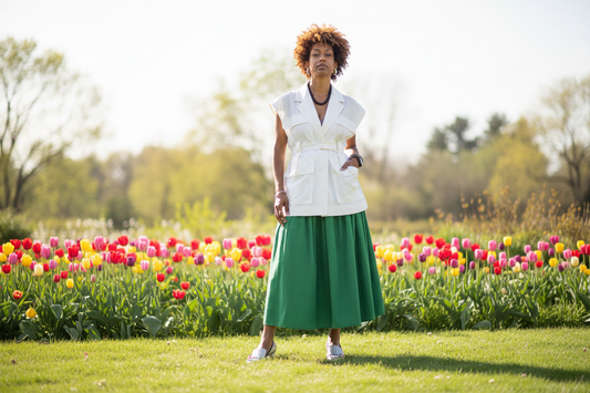Emerald Ease Midi Skirt