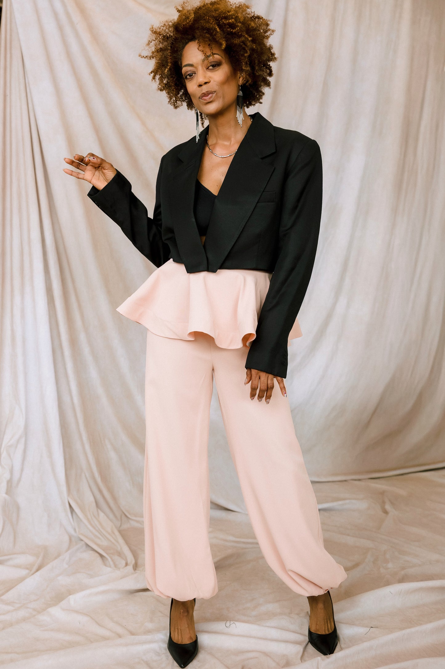 Blush Breeze Peplum Pant