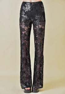 Sequin Lace pull on Flare