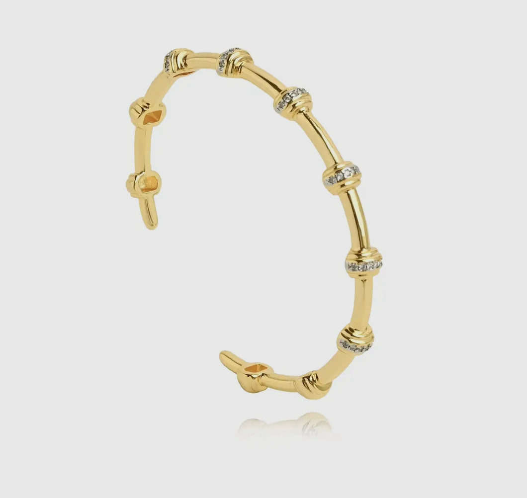 Pave Two Tone Studded Cuff