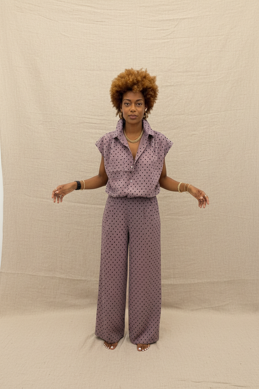 Mauve About It Polka Dot Set