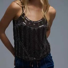 Load image into Gallery viewer, Midnight Stardust Sequin Cami – Chocolate
