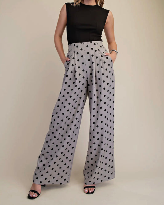 Dot & Daring Wide-Leg Trouser