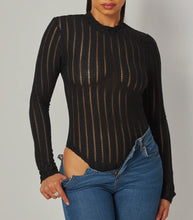 Load image into Gallery viewer, Stripe Mesh Bodysuit
