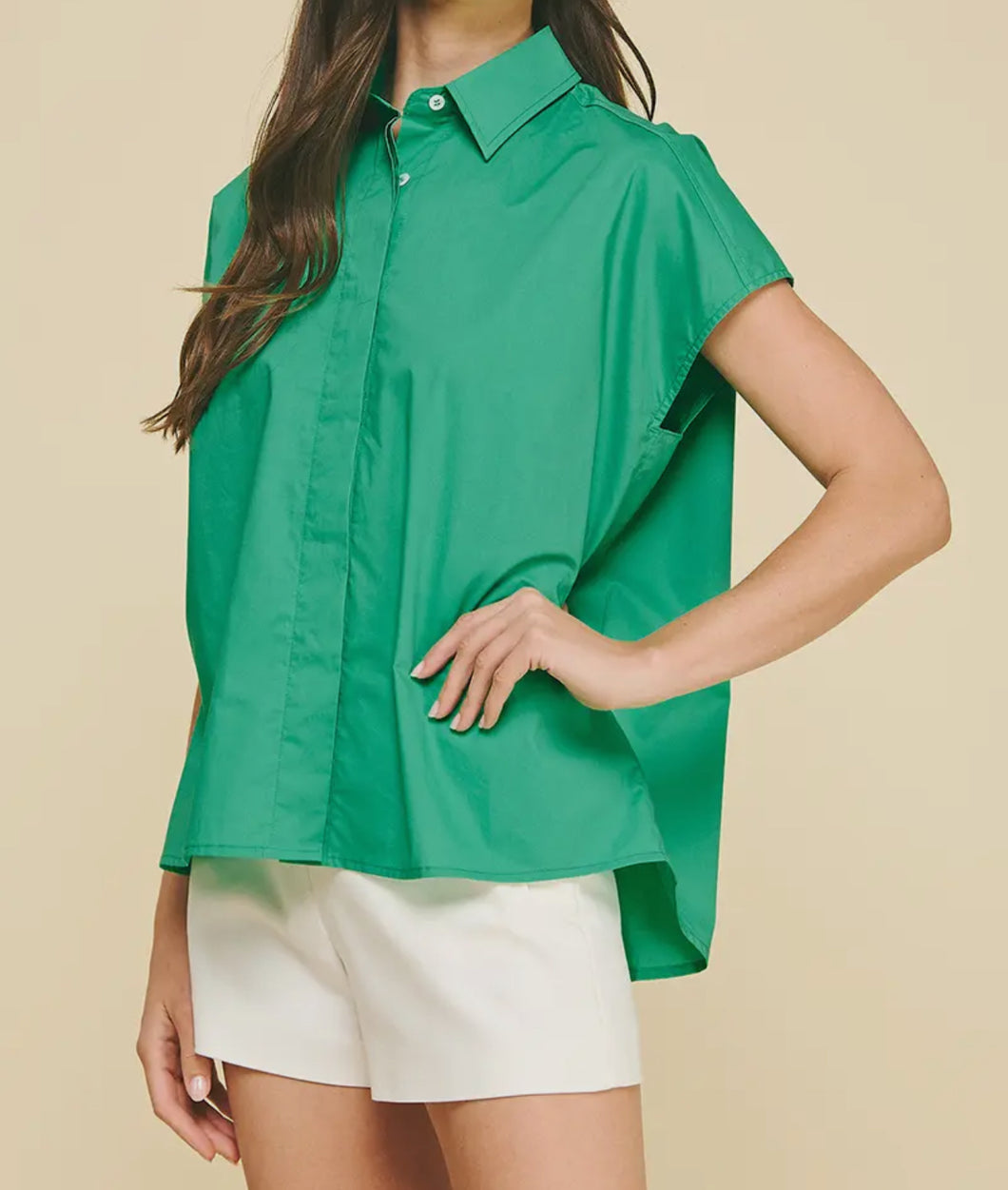 Cap Sleeve button down