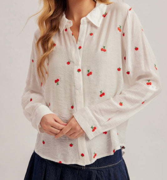 Cherry Kiss Classic Button-Up