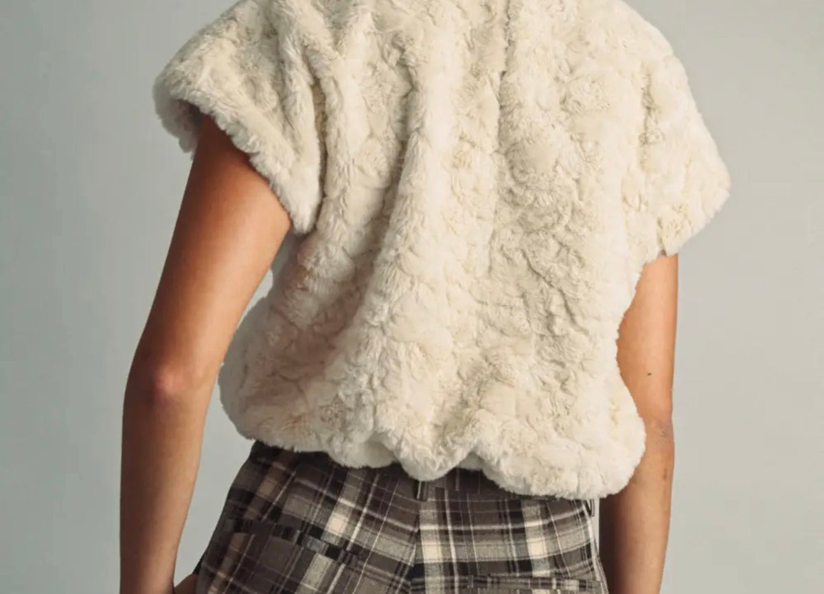 Ivory Cloud Faux Fur Top