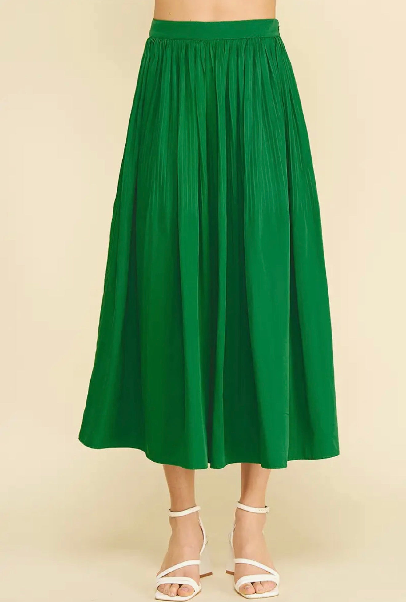 Emerald Ease Midi Skirt